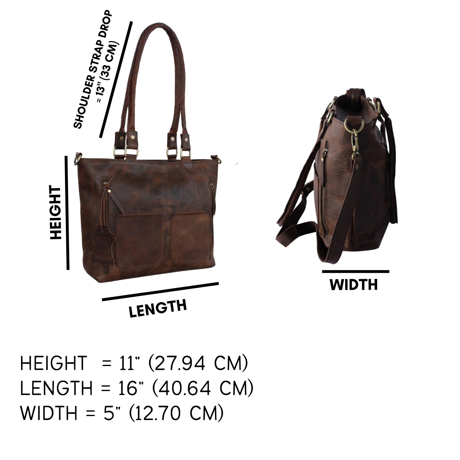 Madosh Genuine Leather Brown Tote Bag Messenger Bag Ladies Purse Crossbody Shoulder Satchel Handbag